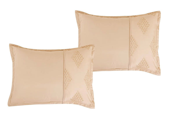 7 Piece Beige Boho Geometric Bedding Comforter Set