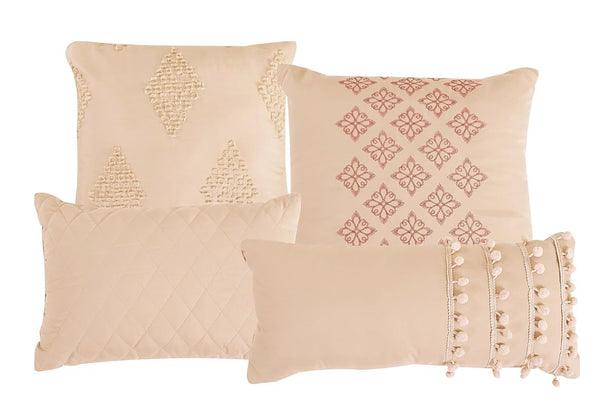 7 Piece Beige Boho Geometric Bedding Comforter Set