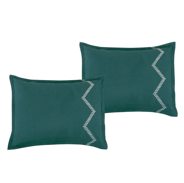 7 Piece Teal Boho Embroidery Soft Bedding Comforter Set