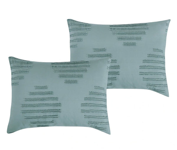 7 Piece Teal Blue Geometric Bedding Comforter Set