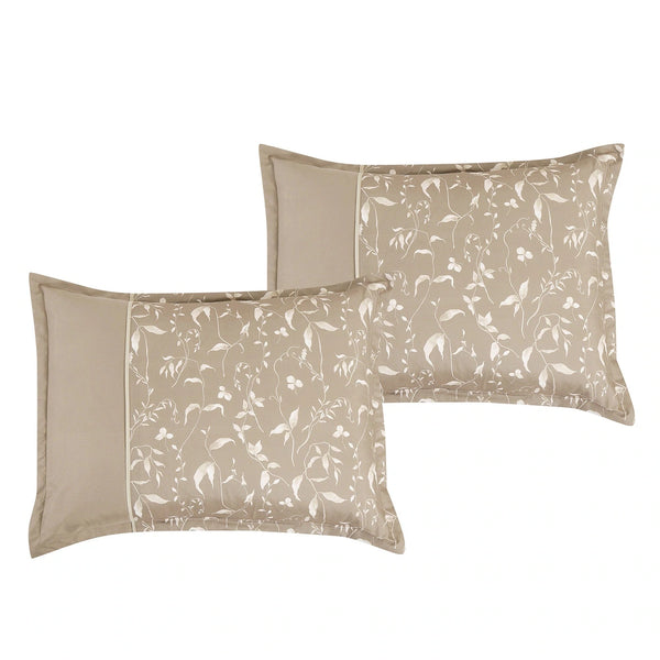 9 Piece Bed-in-a-Bag Beige & Off-White Geometric Soft Bedding Comforter Set