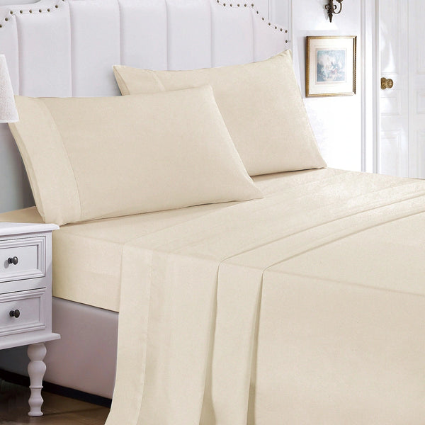 9 Piece Bed-in-a-Bag Beige & Off-White Geometric Soft Bedding Comforter Set