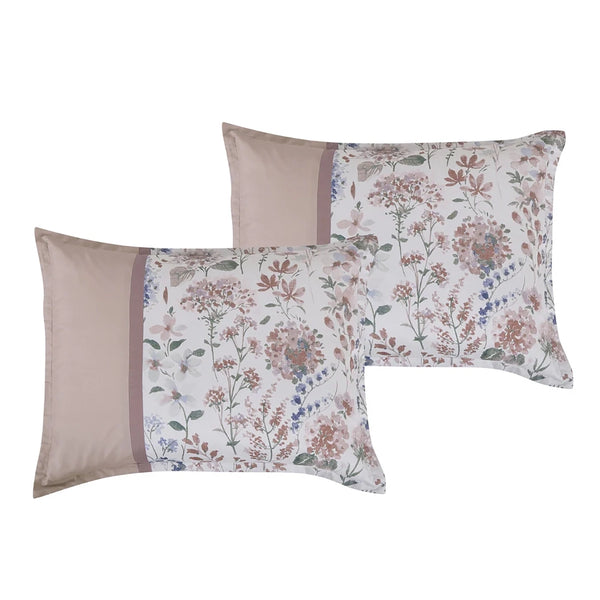 7 Piece Pink Floral Comforter Set Embroidery Soft Bedding