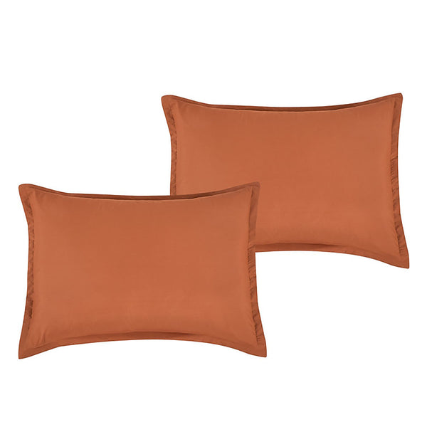 7 Piece Brown & Orange Solid Comforter Set Soft Bedding