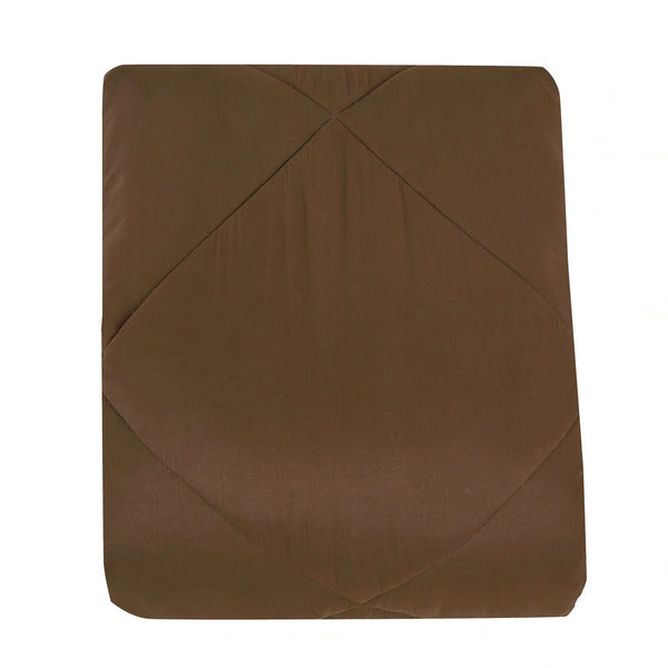7 Piece Brown Solid Comforter Set Soft Bedding