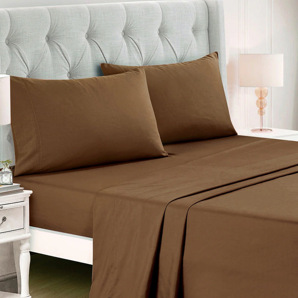 7 Piece Brown Solid Comforter Set Soft Bedding