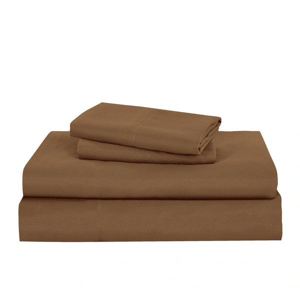 7 Piece Brown Solid Comforter Set Soft Bedding
