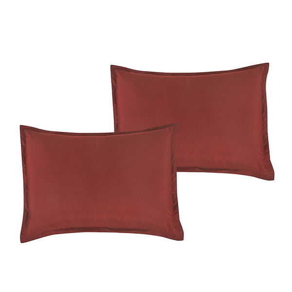 7 Piece Burgundy & Brown Solid Comforter Set Soft Bedding