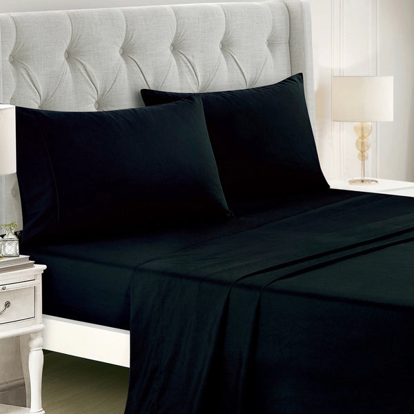 7 Piece Hunter Green & Black Solid Comforter Set Soft Bedding