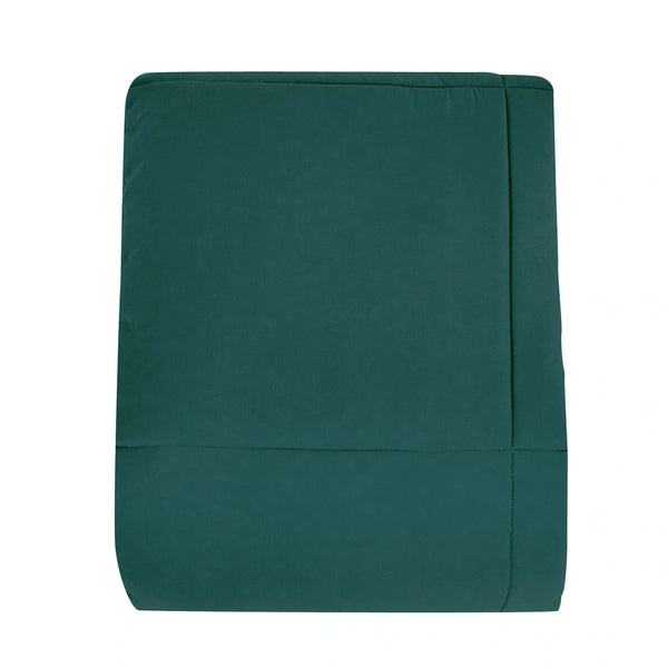 7 Piece Hunter Green & Black Solid Comforter Set Soft Bedding
