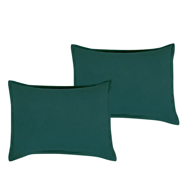7 Piece Hunter Green & Black Solid Comforter Set Soft Bedding