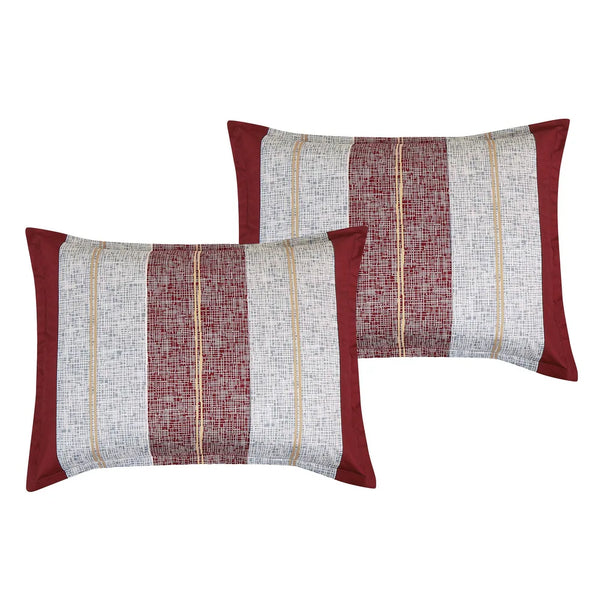 9 Piece Bed-in-a-Bag Red White Striped Soft Bedding Comforter Set