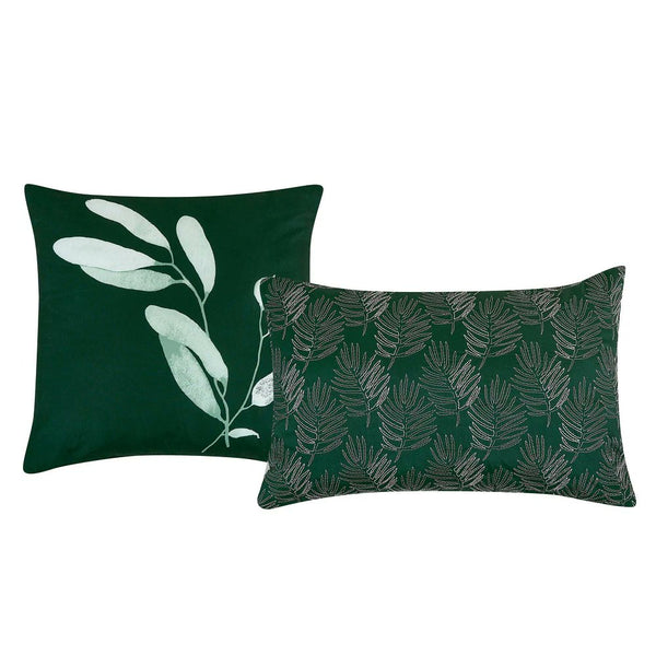 9 Piece Bed-in-a-Bag Green Floral Solid Soft Bedding Comforter Set