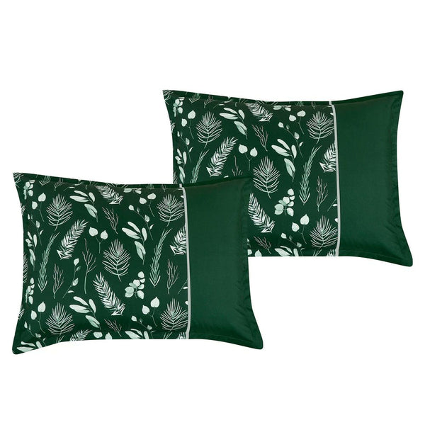 9 Piece Bed-in-a-Bag Green Floral Solid Soft Bedding Comforter Set