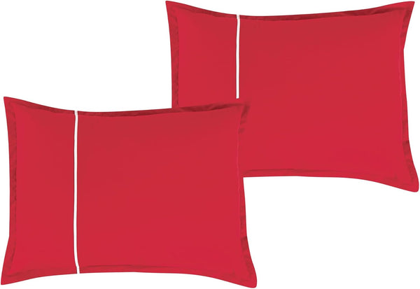 9 Piece Bed-in-a-Bag Red Quilted Solid Soft Bedding Comforter Set