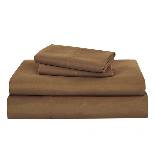 9 Piece Bed-in-a-Bag Brown Floral Solid Soft Bedding Comforter Set