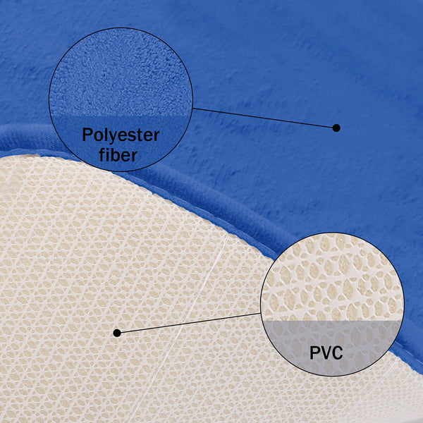 3 Piece Royal Blue Ultra Soft Thick Memory Foam Non-Slip Absorbent Bathroom Bath Mat Set