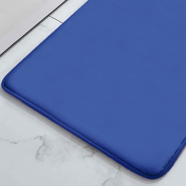 3 Piece Royal Blue Ultra Soft Thick Memory Foam Non-Slip Absorbent Bathroom Bath Mat Set