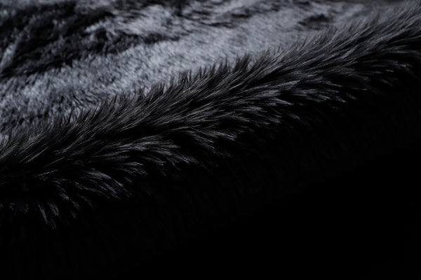 Black Faux Fur Sheepskin Area Rug
