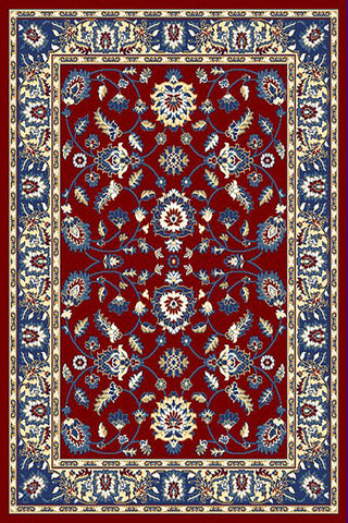 Burgundy Floral Traditional Oriental Area Rug
