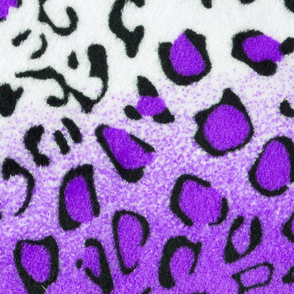 Leopard Purple and White Animal Print Coral Fleece Mega Throw Soft Blanket