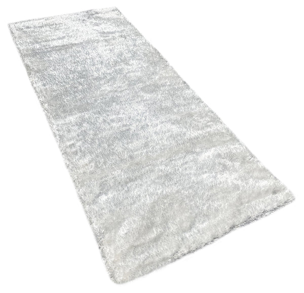 2' x 5' Feet White Shimmer Shag Shaggy Reversible Soft Solid Color Area Rug