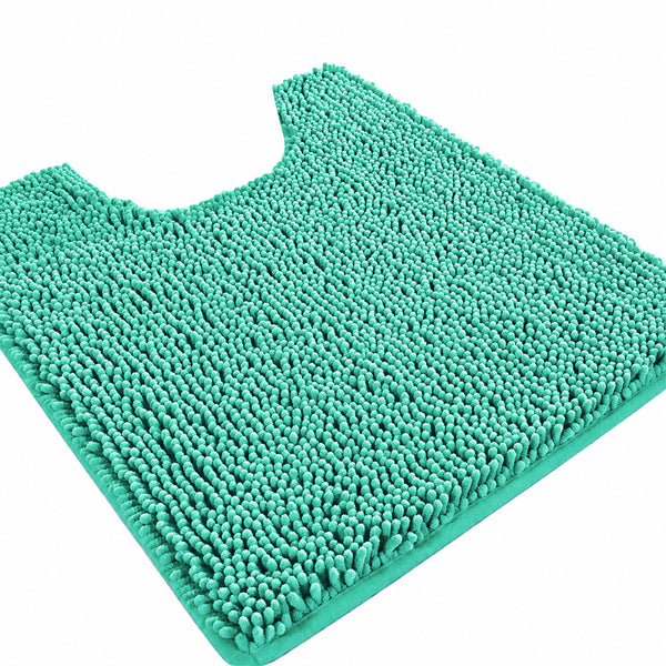 Turquoise Soft Cozy Plush Chenille Contour Bath Mat Bathroom Rug