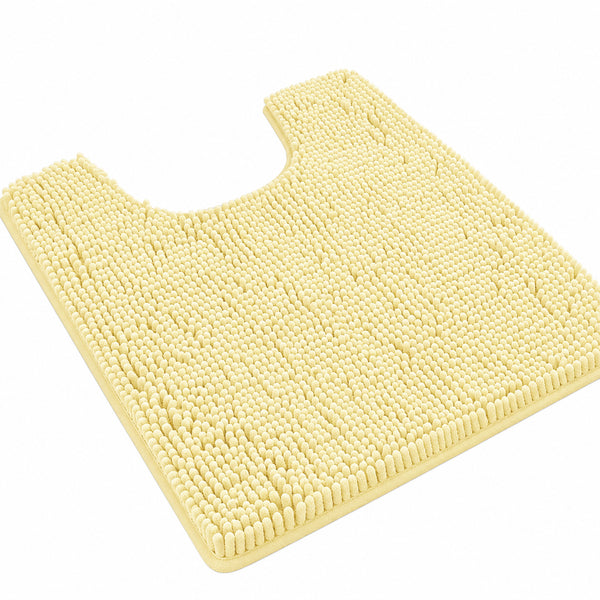 Yellow Soft Cozy Plush Chenille Contour Bath Mat Bathroom Rug