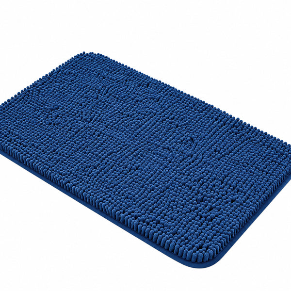 36"x24" - Blue Large Soft Cozy Plush Chenille Bath Mat Bathroom Rug