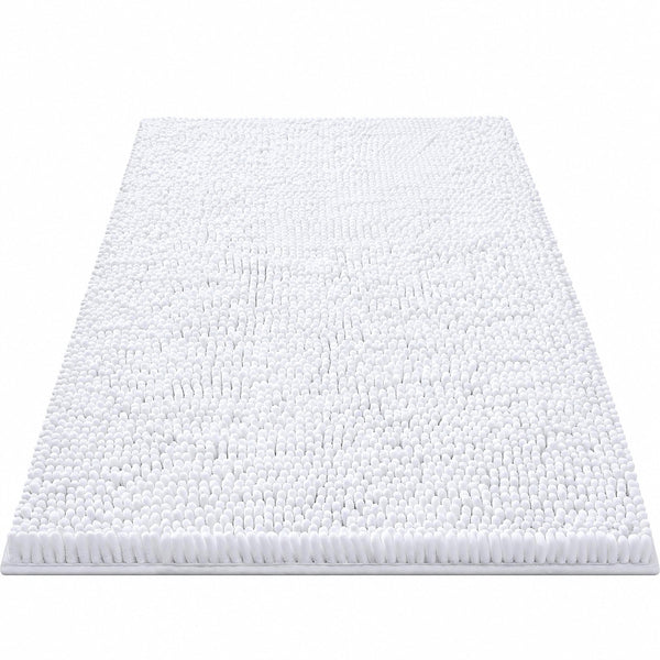 30"x20" - White Soft Cozy Plush Chenille Bath Mat Bathroom Rug