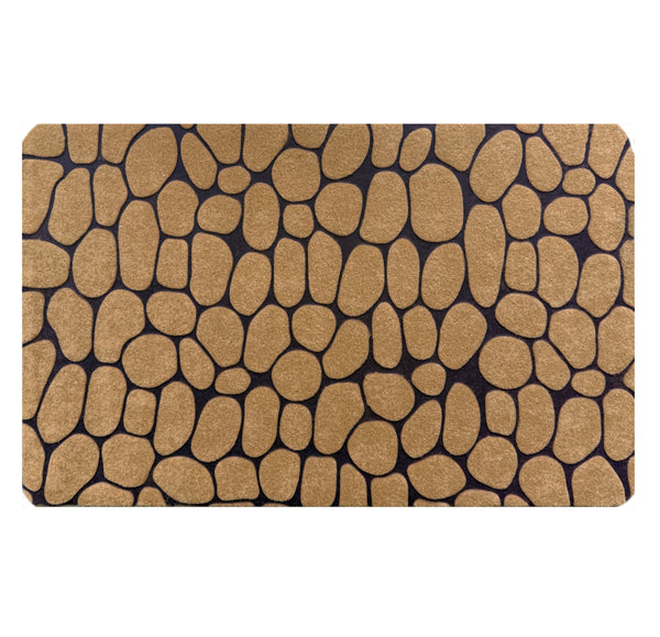 Brown Stones All-Season Sturdy Absorbent Non-Slip Rubber Backing Multipurpose Door Mat