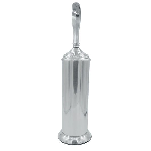 17" Tall Chrome Toilet Brush Set with Holder