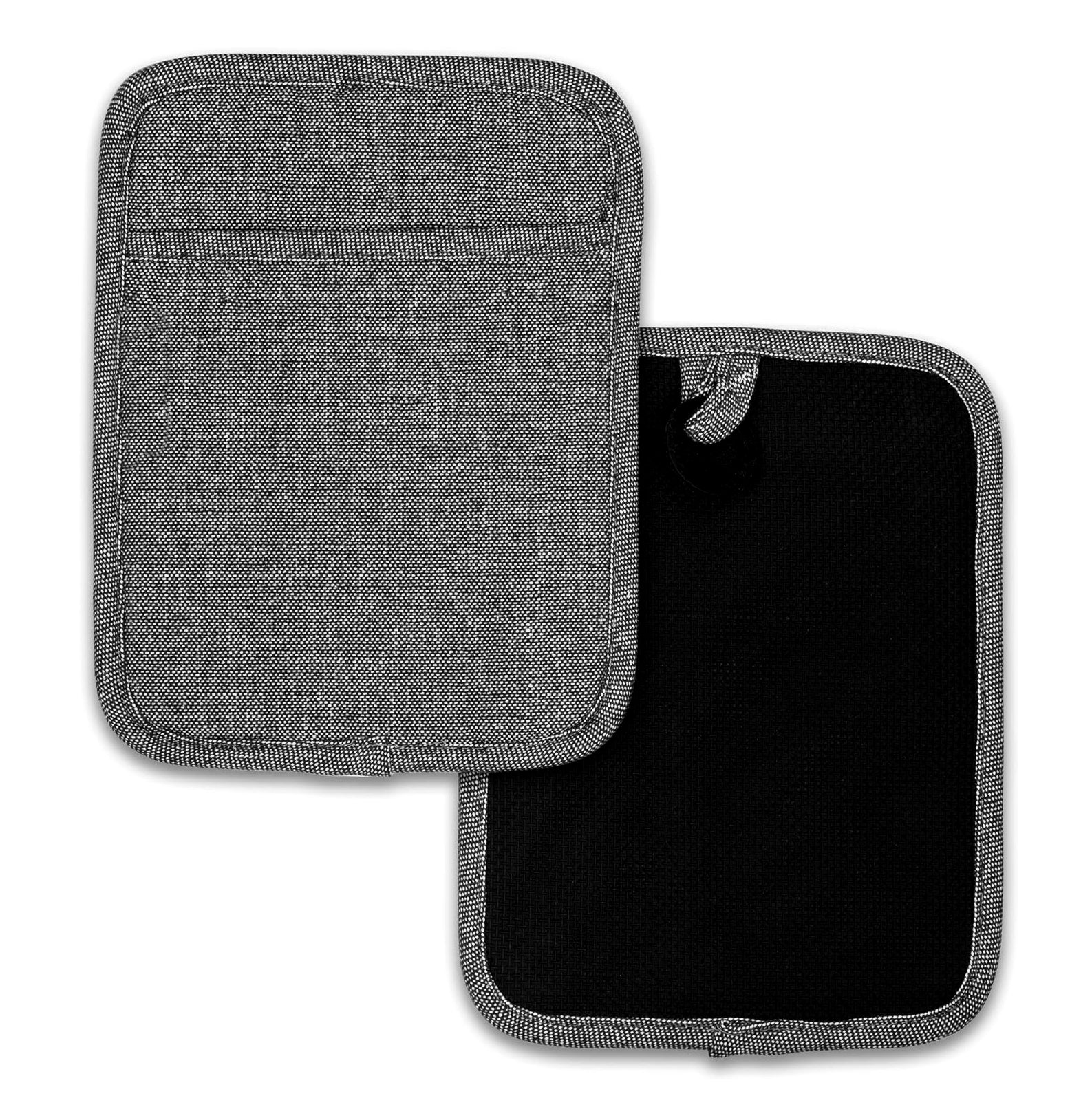 2 Pack - Black Heat Resistant Thick Soft Quilted Lining Kitchen Oven Pot Holders With Neoprene and Cotton Non-slip