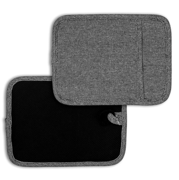 2 Pack - Black Heat Resistant Thick Soft Quilted Lining Kitchen Oven Pot Holders With Neoprene and Cotton Non-slip