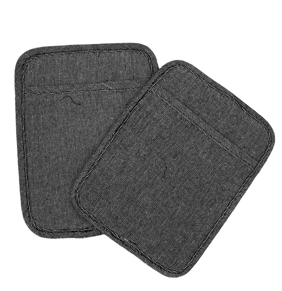 2 Pack - Black Heat Resistant Thick Soft Quilted Lining Kitchen Oven Pot Holders With Neoprene and Cotton Non-slip