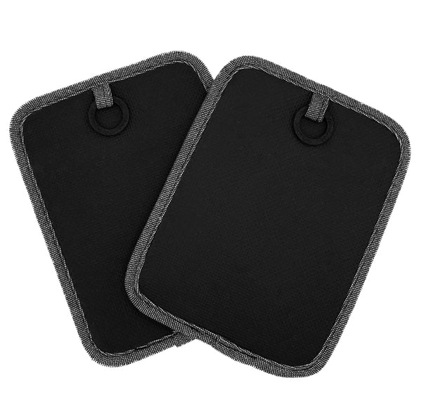 2 Pack - Black Heat Resistant Thick Soft Quilted Lining Kitchen Oven Pot Holders With Neoprene and Cotton Non-slip