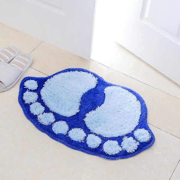 Foot Print Bath Mats Non-slip Bathroom Carpet Mat Toilet Bathroom Rug Bath Pad