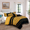 7 Piece Yellow Black Geometric Modern Comforter Set Soft Bedding
