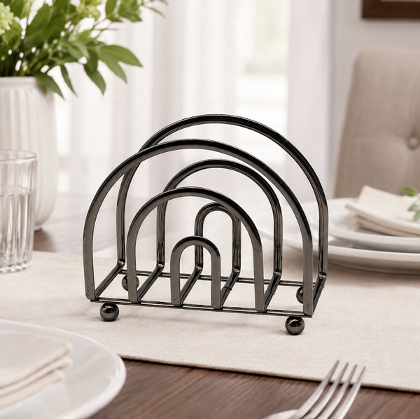 Black Nickel Freestanding Metal Iron Tabletop Arch Napkin Holder