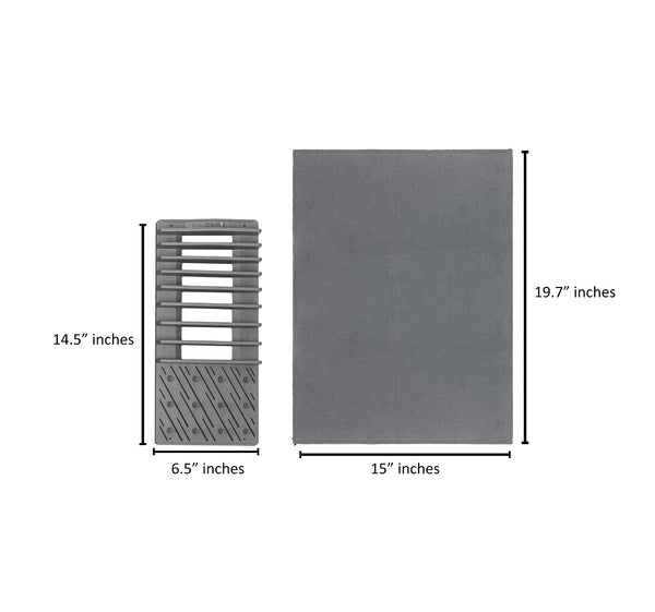 Plastic Dish Rack with Micro Fiber Drying Mat