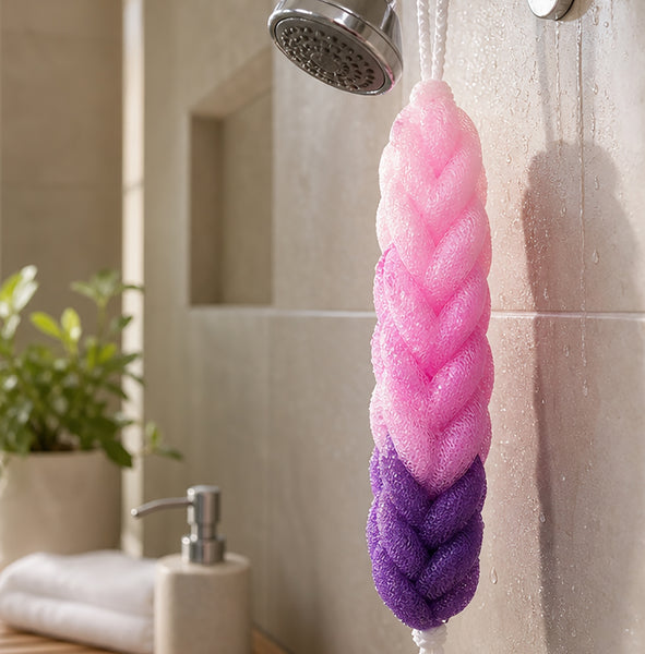 4 Pack Multicolor Mesh Exfoliating Bath Loofah Shower Sponge Body Scrubber - 11" Long