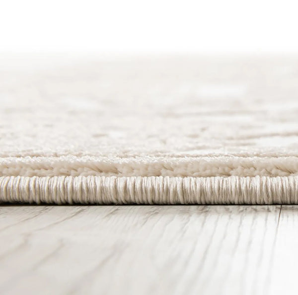 Cream & Beige Floral Traditional Botanical Runner Rug for Hallway & Entryway - 3' x 9'10"