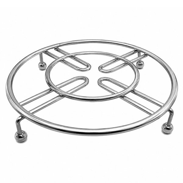 7.3" Round Metal Chrome Iron Trivet for Hot Pots & Pans Heat-Resistant Countertop & Table Protector - 2 Pack