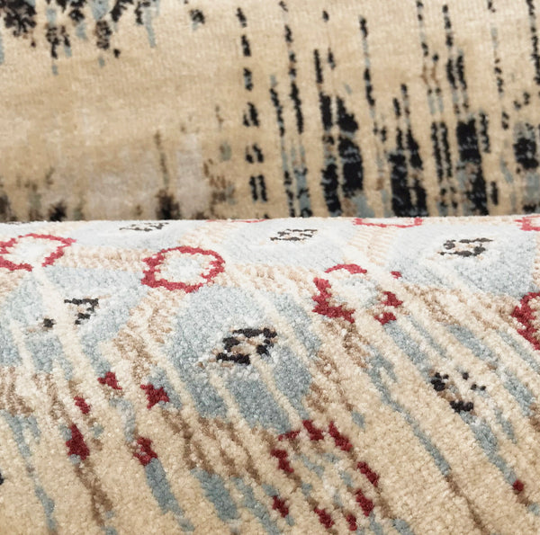 Beige Ivory Vintage Abstract Contemporary Glam Area Rug
