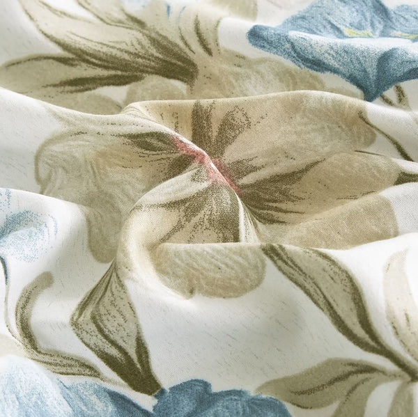 7 Piece Green Floral Modern Comforter Set Soft Bedding