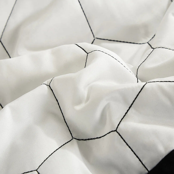 Black White Geometric Modern 9 Piece Bed-in-a-bag Comforter Set