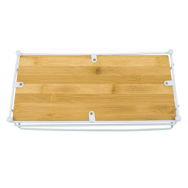 Natural Bamboo Wooden Decorative Storage Organizer Tray - 13.3" x 6.75"