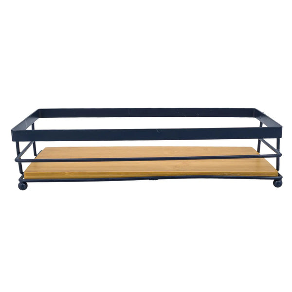Natural Bamboo Wooden Decorative Storage Organizer Tray - 13.3" x 6.75"