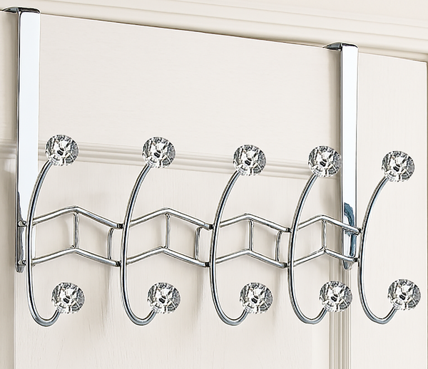 Heavy Duty Silver Over The Door Hanger Hanging Rack 10 Hooks Organizer