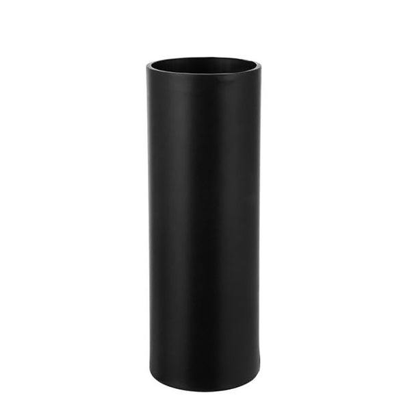 16" Tall - Black Matte Stainless Steel Toilet Brush Set with Holder